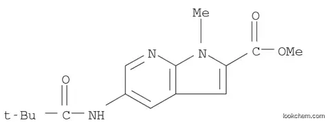 Molecular Structure of 1146215-22-6 (1H-Pyrrolo[2,3-b]pyridine-2-carboxylic acid, 5-[(2,2-dimethyl-1-oxopropyl)amino]-1-methyl-, methyl ester)